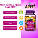 Alive! Hair, Skin & Nails Supplement | Contains 2,500mcg of Biotin | 60 Gummies (1 Month Supply) | Delicious Multivitamin Gummies to Nourish Your Hair, Skin & Nails