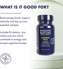 Higher Nature - Advanced Multi - Multi Vitamins Supplements - 26 Essential Vitamins, Minerals & Live Bacteria - Vegan Multivitamin - 90 Tablets