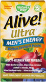 Alive! Ultra Mens Energy Wholefood Plus, 26 Essential Vitamins and Minerals, Unique Botanical Blends, Specially Formulated for Men, Suitable for Vegetarians - 60 Tablets