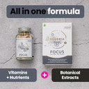 NEUBRIA Edge Focus Supplement  Multivitamin for Adults with Bacopa Monnieri, Ashwagandha, Rhodiola, Ginkgo Biloba, Sage, Blueberry & Rosemary  Potent Cognitive Formula  60 Vegan Capsules