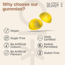 Nutriburst Vitamin D3 (200IU) + K2 (100µg) Multipack - Essential Nutrients to Support Bone Health, Skeletal & Immune Function - Vegan & Sugar Free - 180 Lemon Gummies - 3 Month Supply