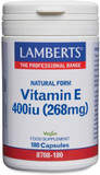 Lamberts Natural Vitamin E 400IU - 180 Capsules