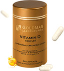 Liposomal Vitamin D, Goldman Laboratories - 2000 IU - Patented Complex Vitamin D3 K2-MK7 C - Maximum Bioavailability - Immunity, Bones, Teeth, Joints, Good Mood  60 Capsules - Slow Release
