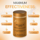 Liposomal Vitamin D, Goldman Laboratories - 2000 IU - Patented Complex Vitamin D3 K2-MK7 C - Maximum Bioavailability - Immunity, Bones, Teeth, Joints, Good Mood  60 Capsules - Slow Release
