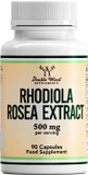 Double Wood Rhodiola Rosea | 90 Servings of 500mg Rhodiola Rosea Complex Capsules | 3% Rosavins & 1% Salidrosides | A Powerful Adaptogen Sourced from High Altitude Environments | UK Manufactured