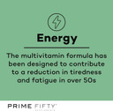 Prime Fifty Fighting Fatigue Supplement  120 Day Supply  Energy Tablet with Vitamin B12, Magnesium & Iron for Over 50s  Co-Enzyme & C,D&B Vitamins
