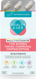 Health & Her Multivitamin Supplement for Women Taking Hormonal Contraception - Nutrition Support for Women & Teen Girls on The Pill - 3 Month Supply, 180 Tablets - Vegetarian & Gluten Free
