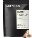 INGENIOUS Beauty Marine Collagen Capsules Clinically Proven  30 Day Supply Hydrolysed Collagen Peptides Hyaluronic Acid Supplement - Reduce Fine Lines & Wrinkles  Natural Astaxanthin