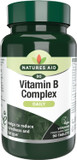 Natures Aid Vitamin B Complex 90 Tablets  High Potency  Supports Energy Metabolism, Nervous System, Brain & Immune Function  Vegan, Gluten Free, Non-GMO  Overall Wellbeing Supplement