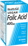 HealthAid Folic Acid 400g - 90 Tablets