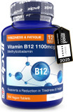 Zipvit Vitamin B12 Tablets High Strength 1100mcg, 1 Year Supply, Pure Methylcobalamin, 360 Vegan Tablets, Reduces Tiredness, Improves Energy, Supports Immunity, Eco Pouch