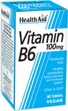 HealthAid Vitamin B6 (Pyridoxine HCl) 50mg - 100 Tablets