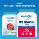 Health4All Vitamin B3 Niacin as Nicotinic Acid (Flush Effect) 50mg 120 Tablets 4 Months Supply, Vegan Niacin Flush Supplement, Cholesterol Support Supplement, Reduce Tiredness and Fatigue | Made in UK