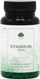 Vitamin B6 Pyridoxine HCl Capsules | 100mg Vitamin B6 per Capsule | 120 Vegan Capsules | G&G Vitamins