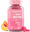 Biotin Gummies - 10,000 mcg - 60-Day Supply - Hair Vitamins - Vegan - Chewable Hair Vitamins  Anti Hair Loss and Thinning Supplement  Hair Gummies for Hair Growth - Made by Novomins