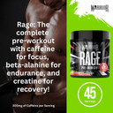 Warrior Rage - Pre-workout Powder - 392g - Energy Drink Supplement with Vitamin C, Beta Alanine and Creatine Gluconate - 45 Servings (Wicked Watermelon)