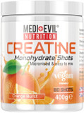 Medi-Evil Nutrition Creatine Monohydrate Powder 400g, Orange Burst Flavour, Micronised for Easy Mixing, Improves Strength and Physical Performance