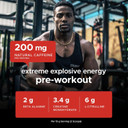 USN B4 Bomb Pre Workout Powder - 300g (20 Servings) Energy Drink Powder for Explosive Energy & Performance, 200mg Caffeine, 6000mg Citrulline, Creatine & 2000mg Beta Alanine - Blue Raspberry Flavour