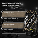 DY Nutrition HIT BCAA 10:1:1 (Mango) with L-Citrulline Malate, Beta Alanine + 12g of Branch Chain Amino Acids 400g Powder, 20 Servings - Optimal Pump & Performance | Non Stim Pre & Intra Workout