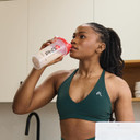 PhD Nutrition Mixball Shaker, Shaker for Protein Shakes, Wire Mixball Whisk, Red Non-Drip Screw Lid, Transparent Colour, 600 ml