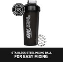 Optimum Nutrition ON Shaker with Stainless Steel Mixing Ball, BPA- and DEHP-free, Dishwasher Safe, Black, 600 ml