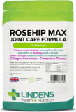 Lindens - Rosehip Max Joint Care Formula, 90 Capsules - UK Made - Joint Care, Collagen Formation & Connective Tissues - Nervous & Immune System Function - Letterbox Friendly, Vegan