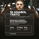 USN 19 Anabol Testosterone Support for Men  90 Capsules  3000mg Korean Ginseng, 1800mg D-Aspartic Acid, 600mg Tribulus Terrestris  Natural Testosterone Supplement for Energy, Muscle & Vitality