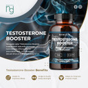 Testosterone Booster 90 Capsules for Men - with Garlic Extract 1000mg - High Strength Prime Supplement - Made in The UK  Halal