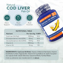 Zipvit Cod Liver Oil 1000mg, 120 Softgel Capsules, Rich in Omega-3, EPA 80mg & DHA 100mg. with Vitamins D3 & A to Support Heart, Brain, Eye Health & Immune System  4 Month Supply