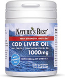 Premium Cod Liver Oil 1000mg Pure Omega 3's - 180 Capsules, 1-a-Day 6 Month's Supply - 280mg Omega 3 & 10µg Vitamin D3 per Capsule - Supports Vision, Brain, Heart, and Blood Pressure - Taste-Free Premium Cod Liver Oil 1000mg Pure Omega 3's - 180 Capsules, 1-a-Day 6 Month's Supply - 280mg Omega 3 & 10µg Vitamin D3 per Capsule - Supports Vision, Brain, Heart, and Blood Pressure - Taste-Free