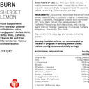 PhD Burn Pre Workout Powder with L Carnitine for Women and Men, Rich in CLA, High Caffeine for pre-Workout, Sherbert Lemon Flavour, 20 Servings (200g)
