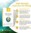 Healthspan Cod Liver Oil 570mg | Support Your Brain, Heart, Eyes & Bones | 150mg Omega 3 Fatty acids per Capsule (360 Capsules)