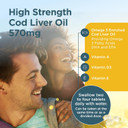 Healthspan Cod Liver Oil 570mg | Support Your Brain, Heart, Eyes & Bones | 150mg Omega 3 Fatty acids per Capsule (360 Capsules)