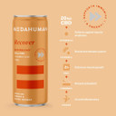 MEDAHUMAN CBD Drink (20mg), Recover, Blood Orange & Ginger, with Turmeric, Zinc, Vitamin C & D3, Low Calorie, Immune System Booster, Adaptogens & CBD Infused Fizzy Drink (Pack of 12 x 250ml)