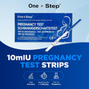 One Step: 10 Highly Sensitive 10mIU Pregnancy Test Strips (Tests up to 6 Days Earlier)