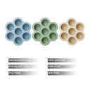 Pandaear 3 Pack Baby Food Freezer Tray With Lids, Silicone Baby Food Storage Container For Homemade Baby Food, Fruit, Purees & Breastmilk (Pink/Green/Linen)