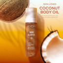 Kyda Body Glow Oil, Spf 45 Sunscreen Body Oil With Gold Mica, Sun-Kissed Glow Skin Illuminator, Moisturizing Coconuts Summer Sunscreen, Water Resistant, 3.38 Fl Oz, Amber