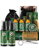 Mens Gifts For Birthday, Gifts For Men, Beard Care Kit With Beard Oil Balm Conditioner Wash Brush Comb Scissor, Stocking Stuffers For Men Birthday & Holiday Gifts For Boyfriend Brother Dad Husband