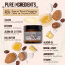 Grass-Fed Beef Tallow And Manuka Honey Balm, Eczema Face & Body Cream, Moisturizer For Dry Skin With Shea Butter, Almond & Jojoba Oil, Beeswax, Arrowroot, Vitamin E - Unscented - Made In Canada, 2 Oz