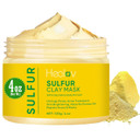 Sulfur Face Mask  All Natural Sulfur Facial Clay Mask  Glowing Skincare For Acne, Spots, Oily Skin  Sulfur Acne Cream Absorbs Excess Oil And Unclogs Pores  Kaolin Mask Treatment