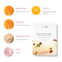 100% Pure Ginseng Royal Jelly Face Mask - Anti-Aging Face Mask For Women & Men With Vitamin C & Hyaluronic Acid - Collagen Skincare For Firm, Smooth Skin, Anti-Wrinkle Self Care - 1 Facemask