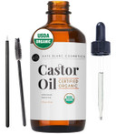 Kate Blanc Cosmetics Castor Oil Organic (4Oz), 100% Pure, Cold Pressed, Hexane Free. Natural Oil For Hair, Eyelashes, Eyebrows. Skin Moisturizer With Starter Kit Kate Blanc Cosmetics Castor Oil Organic (4Oz), 100% Pure, Cold Pressed, Hexane Free. Natural Oil For Hair, Eyelashes, Eyebrows. Skin Moisturizer With Starter Kit