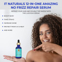 12-In-One Argan Oil Hair Serum - No Frizz Repair Serum, Provides More Shine - Sulfate-Free, Repairs, Protects And Strengthens Hair - Sunflower Oil And Abyssinian Oil