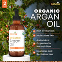 Organic Argan Oil For Hair & Skin  Cold Pressed, Unrefined, Pure Argan Oil Of Morocco For Face Skin Moisture & Hair Growth  Non-Gmo, Gluten Free Oils With Vitamins & Fatty Acids (2 Fl. Oz.)