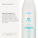 Salerm - Hydrating Shampoo 21 Silk Protein - 1000 Ml - For Dry And Damaged Hair - With Silk Proteins - Nourishes, Repairs, And Revitalizes Hair - Heat Protection