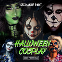 Kyda 2 Colors Body Paint Stick, Eye White & Black Stick For Sports, Body Paint Stick For Adults And Kids, Halloween Skeleton Goths Zombie Cosplay Sfx Makeup, Clown Black Stick Kyda 2 Colors Body Paint Stick, Eye White & Black Stick For Sports, Body Paint Stick For Adults And Kids, Halloween Skeleton Goths Zombie Cosplay Sfx Makeup, Clown Black Stick