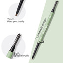 Grey Brown Eyebrow Pencil, Ultra Slim Automatic Eyebrow Pen Long Lasting, Waterproof Micro Fine Triangle Tip Double Head Brow Sculptor For Natural Eye Brow Lamination Makeup Look, Brunette, Yes.Eye Do