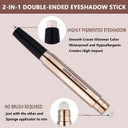 Bright Green Eyeshadow Stick Eyeliner Eye Makeup Cream Shimmer Smooth Eyeshadow Pencil Hypoallergenic Waterproof Long Lasting Eye Shadow Highlighter Pen (15# Green Shimmer)