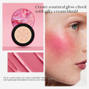 Kyda Air Cushion Blush, Mushroom Head Air Cushion Blusher, Natural Glow Liquid Blusher For Cheeks And Eyes, Buildable Matte Coverage, Lightweight Blendable, Silky Cream Blush Makeup, 04 Cameo Brown