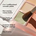 Luna Conceal Blender Palette 01 Clear Cover 5-In-1 Color Correcting And Concealing With Beige, Green, Vanila, Medium Peach And Pure Bright Buildable, Suitable For Neutral And Warm Tones